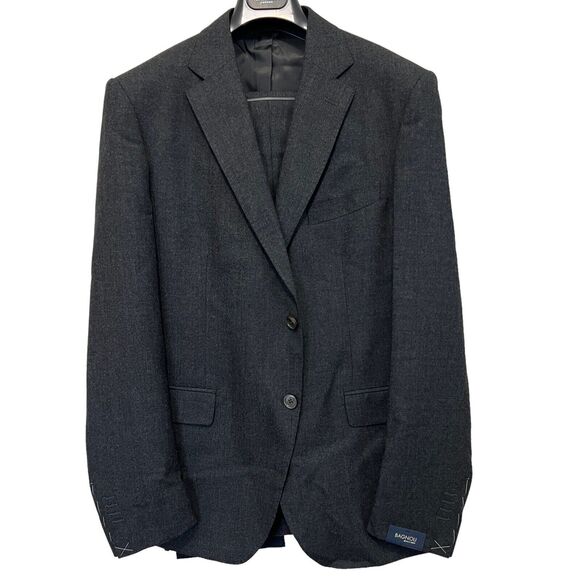 Bagnoli Sartoria Napoli Suit Wool Gray Virgin Wool & Cashmere Blend Size 44 US - Picture 1 of 16